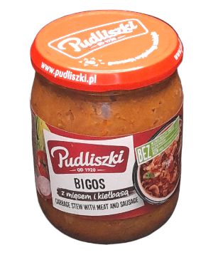 Jar of Polish food - bigos from Pudliszki